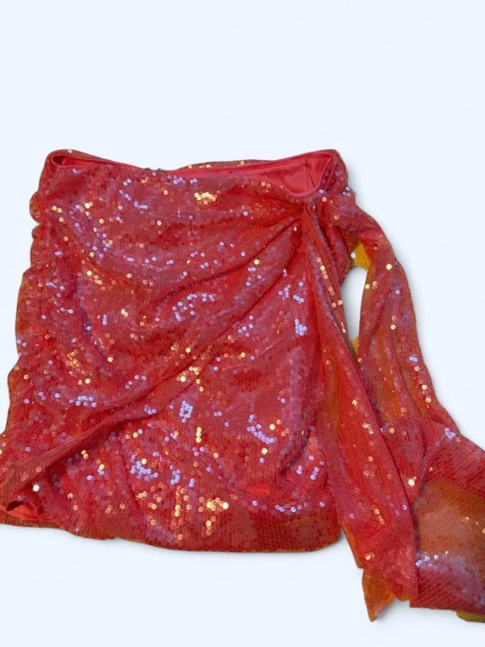Vici exclusive pink sequin wrap skirt